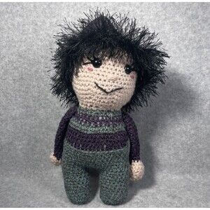 Handmade Crochet Amigurumi Elf Gnome Plush Doll Toy Soft Stuffed Purple Hat Kids